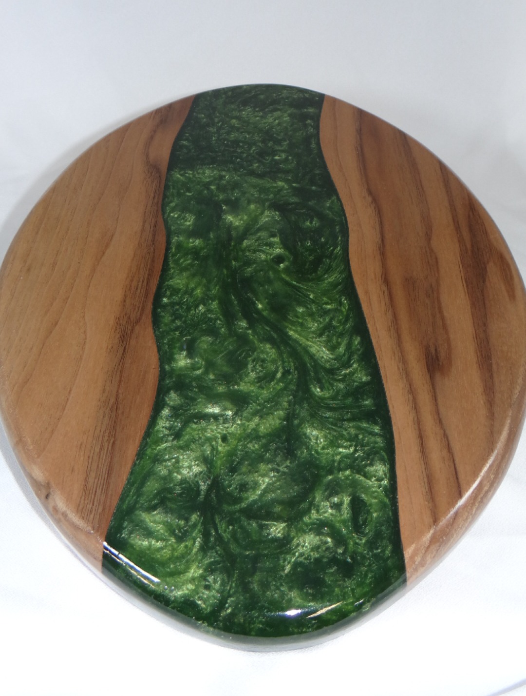 Round Resin & Wood Serving Tray - Image 4